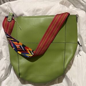 BROMEN Green Vegan Leather Crossbody Hobo Bag - Like New